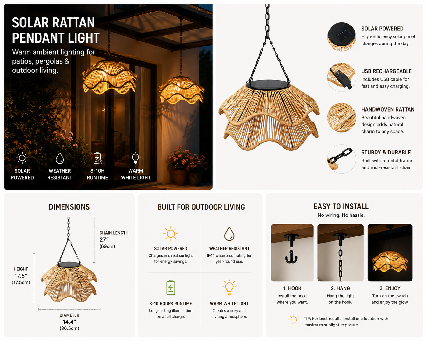 LuminaGarden™ Enchanting Solar Petal Pendant Lights