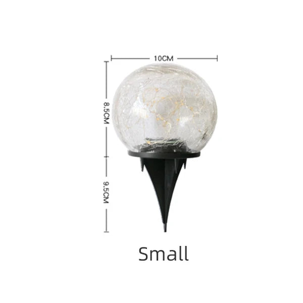 LuminaGarden™ Solar Cracked Glass Globe Pathway Lights
