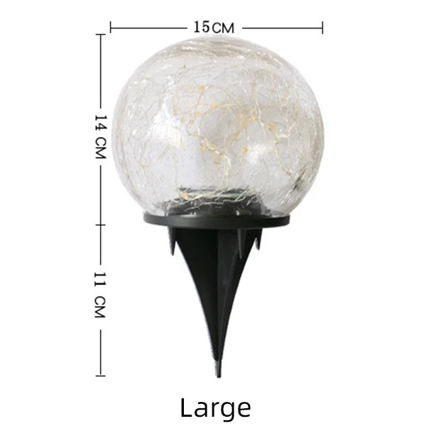 LuminaGarden™ Solar Cracked Glass Globe Pathway Lights