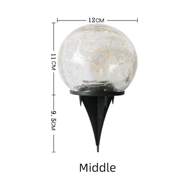 LuminaGarden™ Solar Cracked Glass Globe Pathway Lights